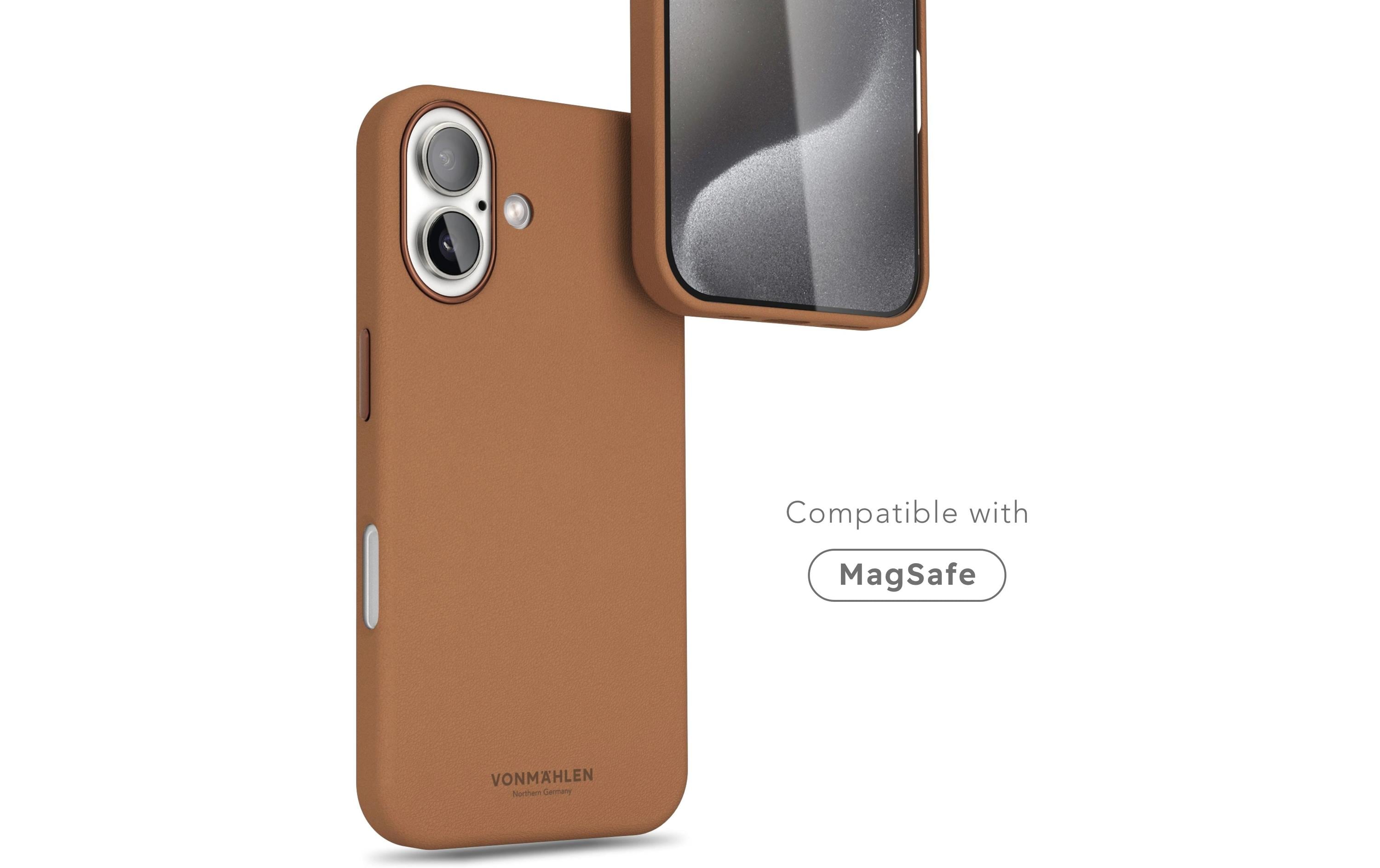 Back Cover Like Leather iPhone 16 BraunLeather Backcover für das Apple iPhone 16