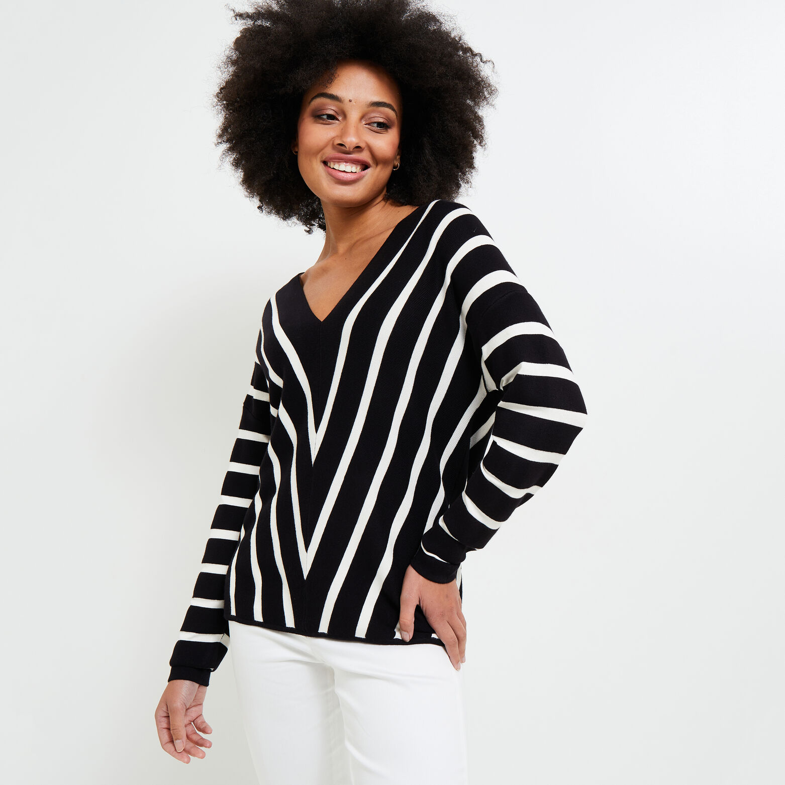Pull rayé femme