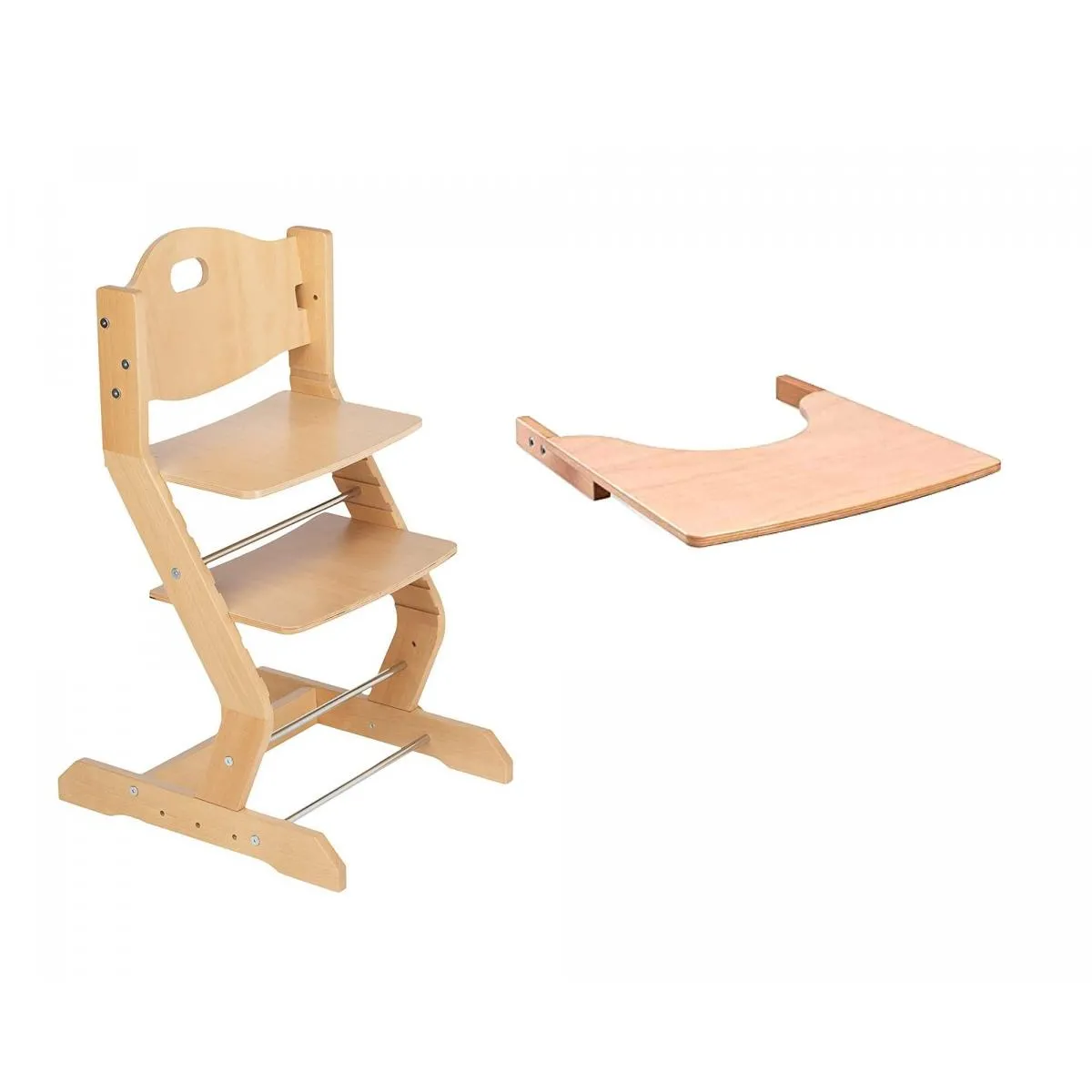 tissi Chaise haute plateau - Bois naturel