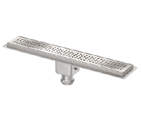 van den Berg RVS standaard douchegoot m. onderuitloop 700x100mm inbouwdiepte 150mm