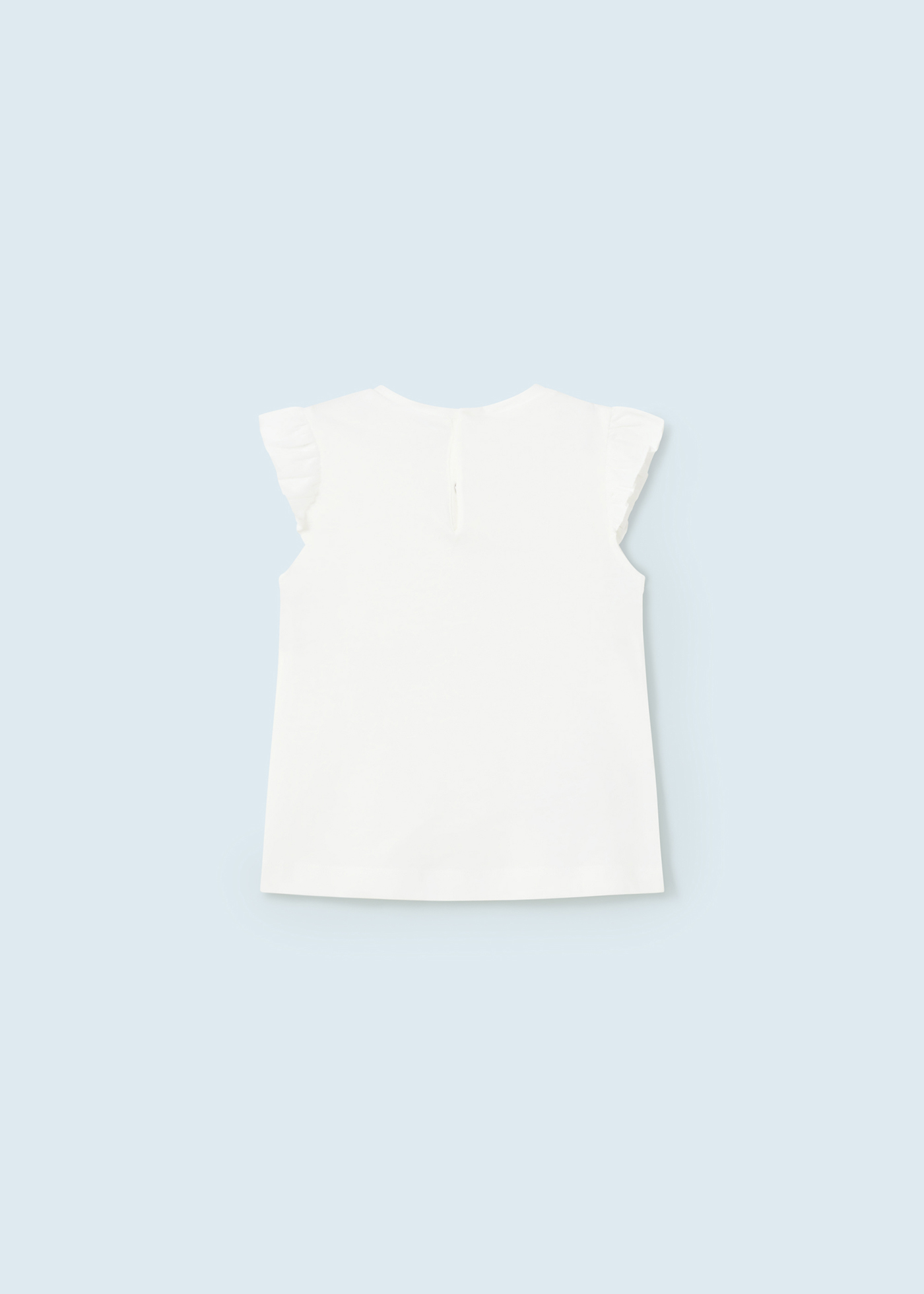 Camiseta infantil com bordado em algodão sustentável.