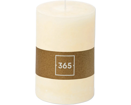 Rustieke pilaarkaars, Ø 10 cm, H 15 cm, paraffine, beige