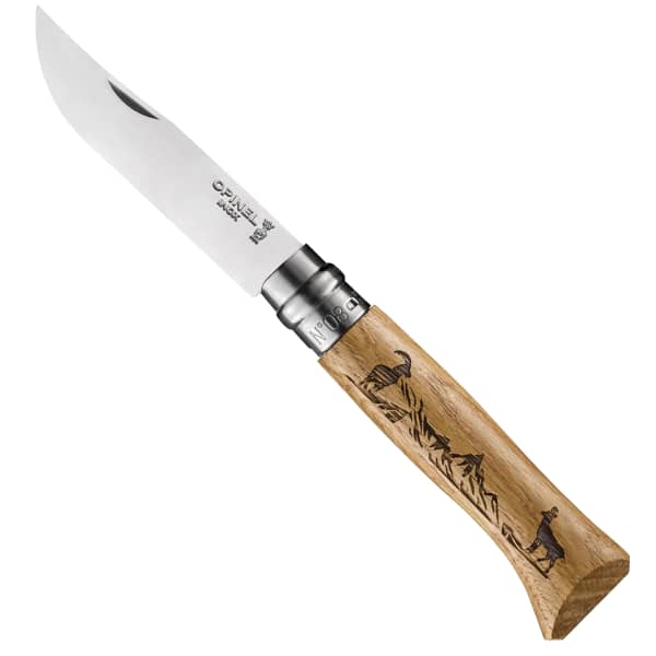 Couteau randonnée OPINEL N°08 ANIMALIA CHAMOIS CHÊNE