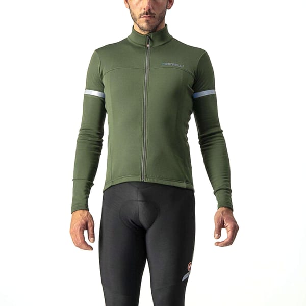 Maillot vélo CASTELLI FONDO 2 JERSEY FZ MILITARY GREEN/SILVER REFLEX
