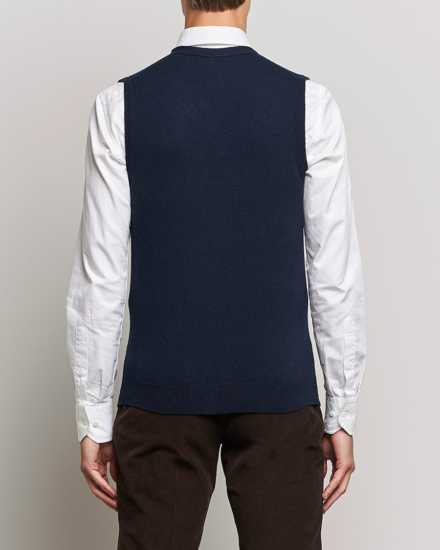 Piacenza Cashmere Cashmere Sleeveless Cardigan Navy