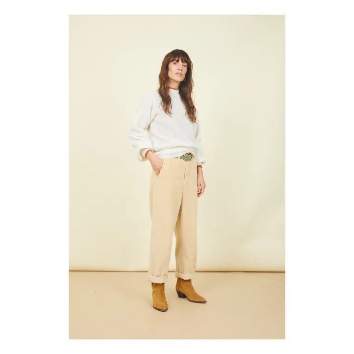 SMALLABLE BASICS Pantalon Femme velours côtelé coton bio | Mastic