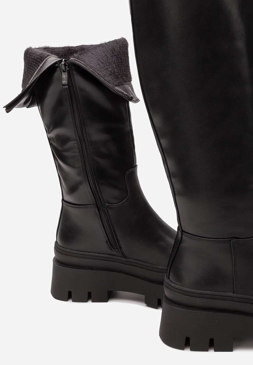 Bottes à plateforme noires Contesa