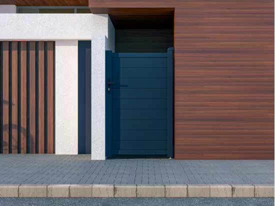 Portillon battant aluminium plein L103 x H166 cm anthracite - NAZARIO