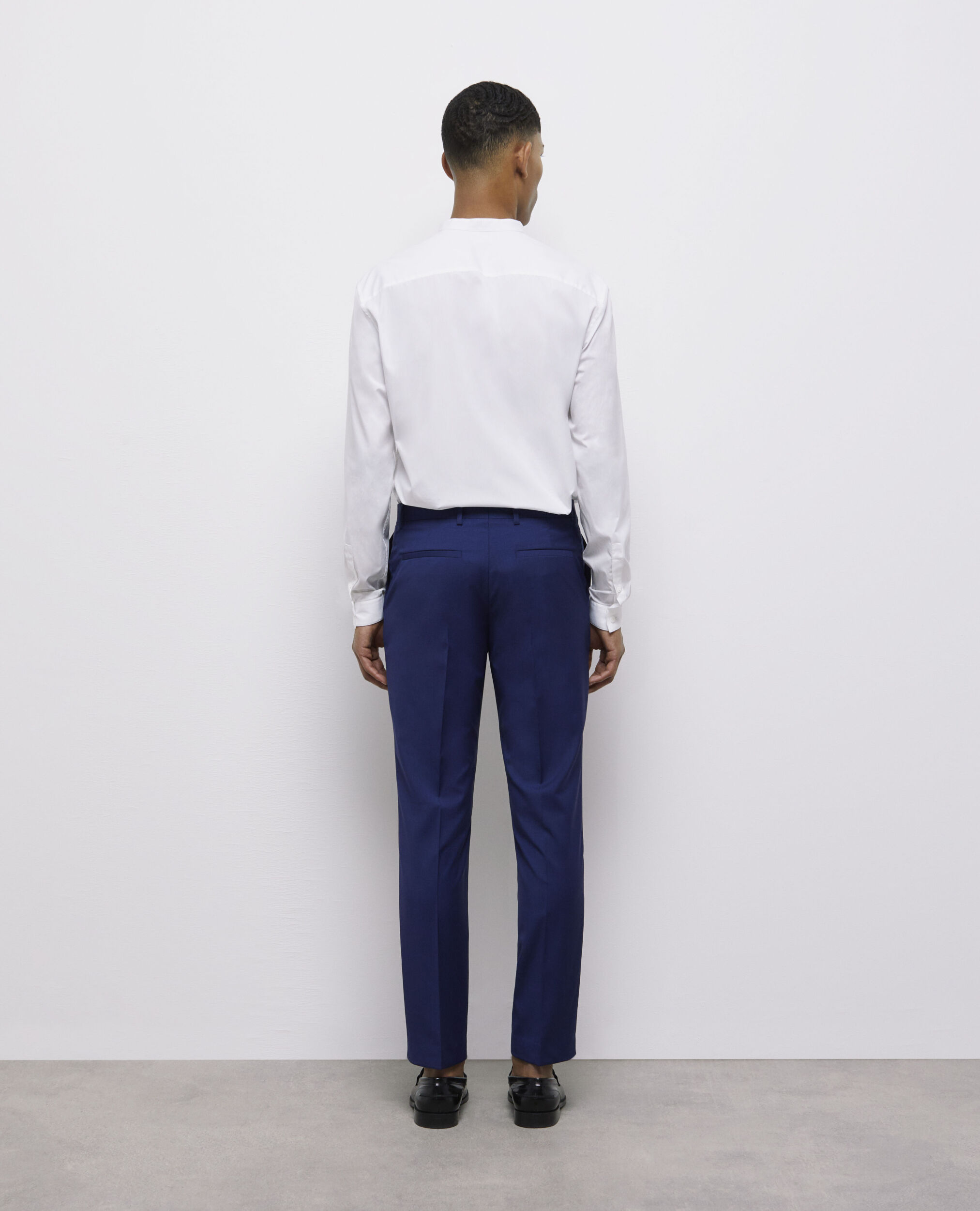 Pantalon de costume micro motif bleu marine