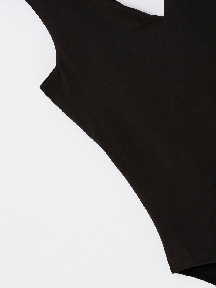 Body com decote em V - Preto