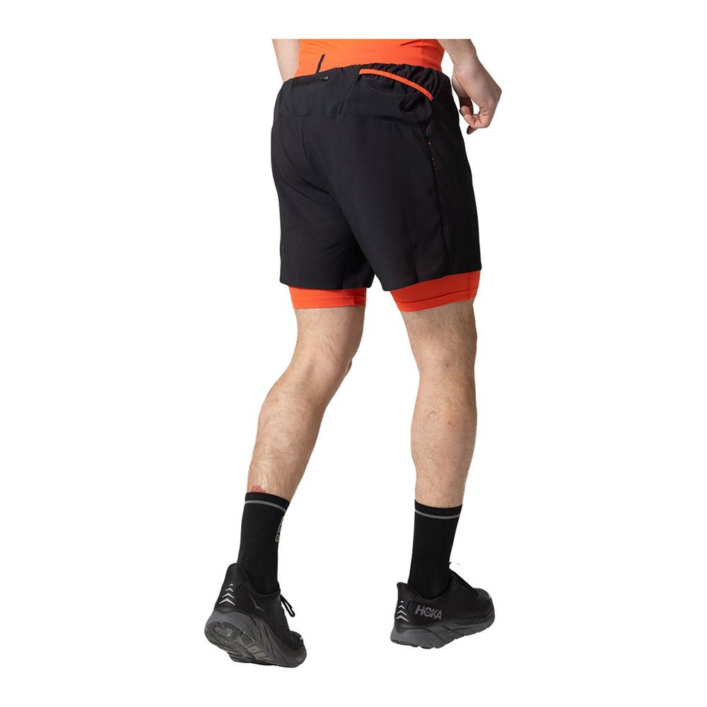 Odlo X-ALP TRAIL 6 INCH 2IN1 - Short Homme black/firelight
