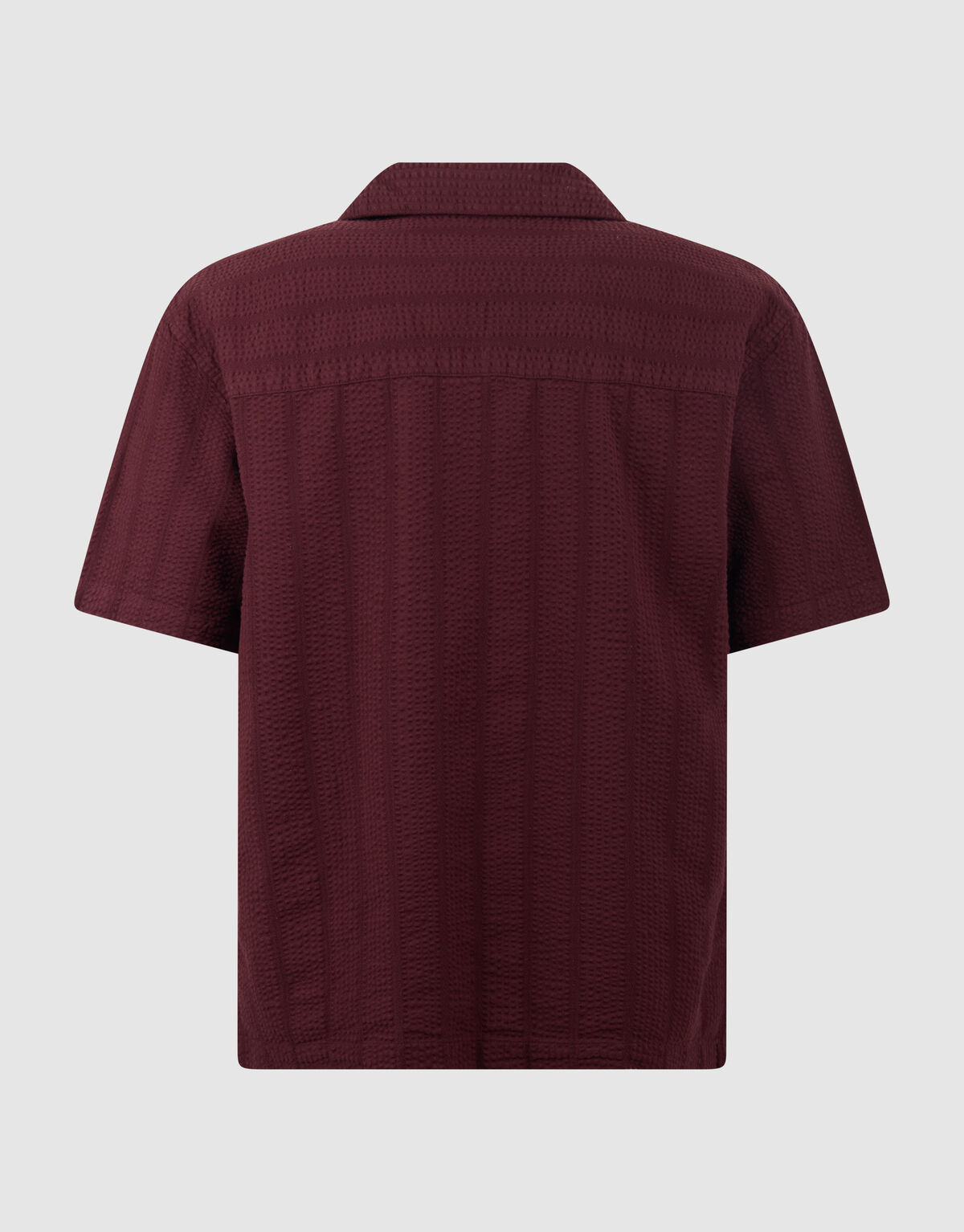 Seersucker Stripe Overhemd Donkerrood