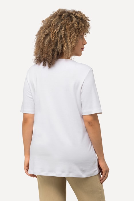 Shirt, doppellagige Vorderseite, Slim, Rundhals, Halbarm