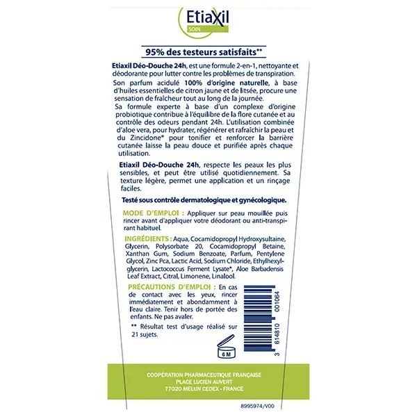 Gel de Banho Desodorante Etiaxil 24h 200ml