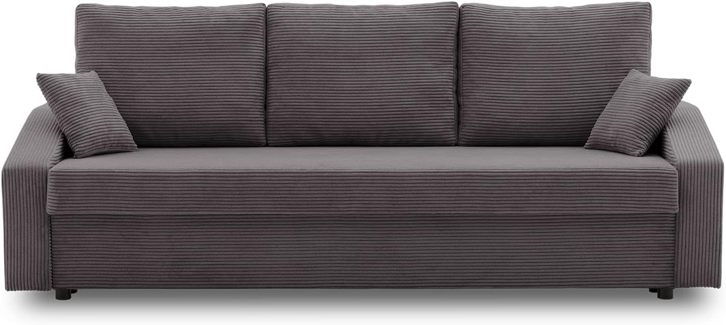 Couch Dorma mit schlaffunktion, einfacher Aufbau, modernes Design, polstermöbel. Schlafcouch zum Wohnzimmer. Widerstandsfähiges, Minimalistisches Design (POSO 022)