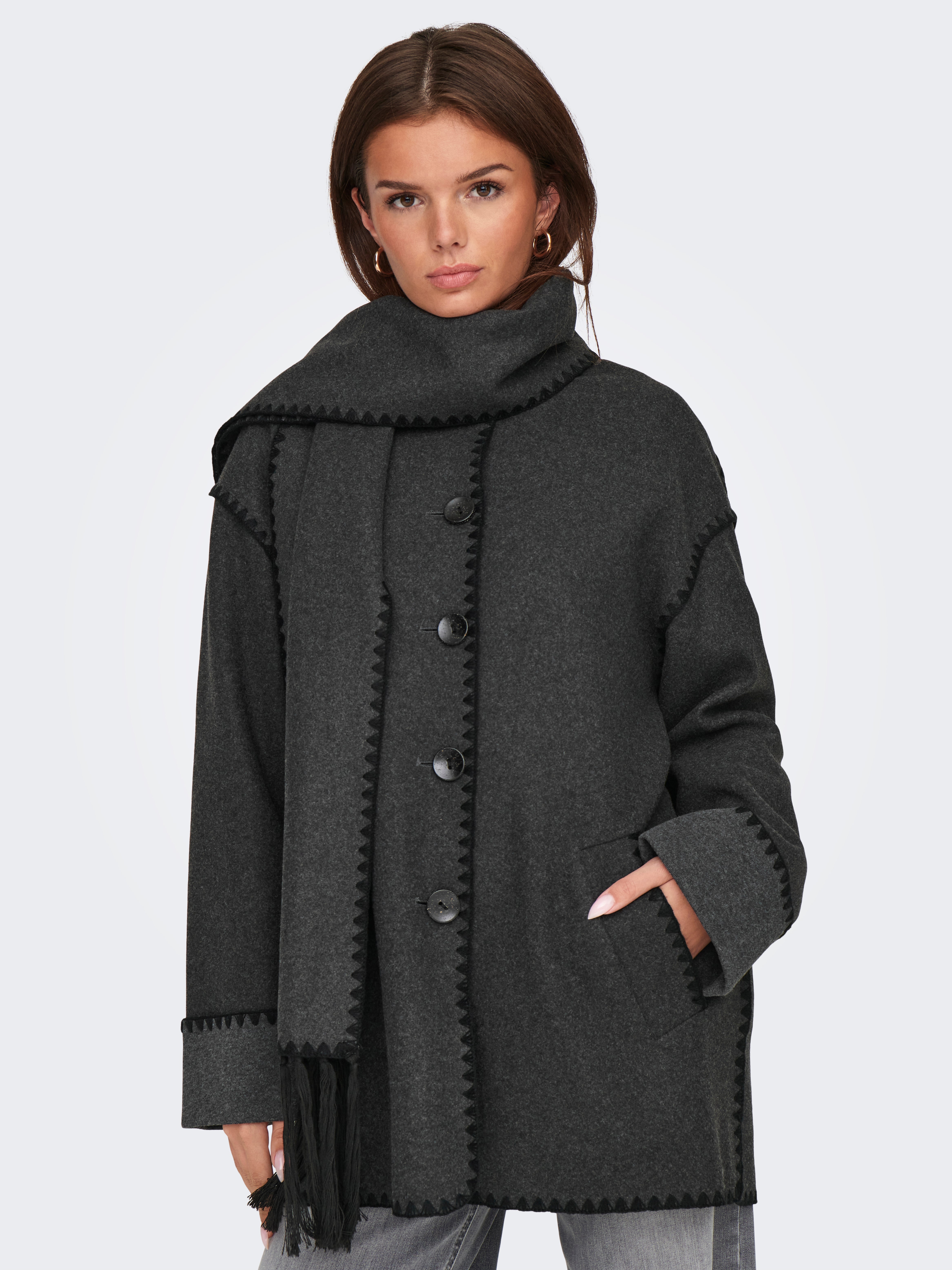 ONLELBA Mantel Dark Grey Melange