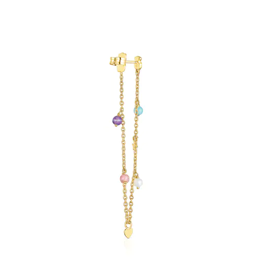 Brinco Cool Joy banhado a ouro 18k sobre prata e pedras preciosas.
