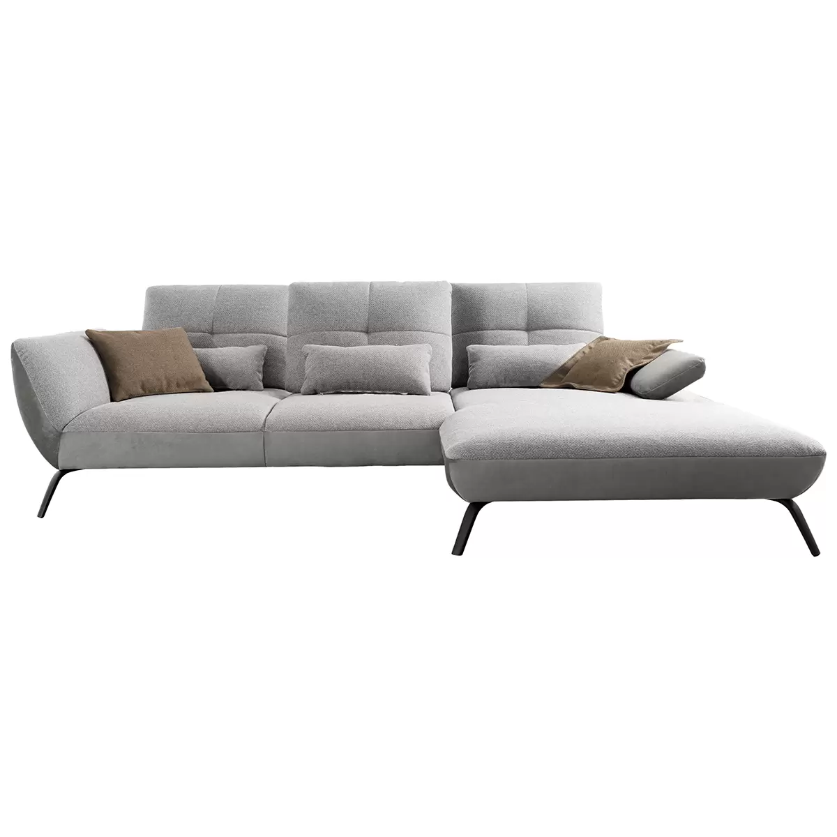 Ecksofa Dover XC hellgrau,silber