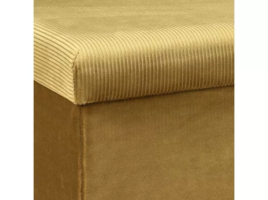 Coffre Banc Pliable Velours Cotele Giulia Jaune