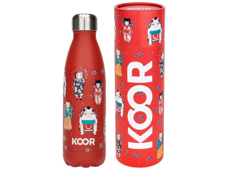 KOOR Trinkflasche Asia 500 ml Thermosflasche aus Edelstahl