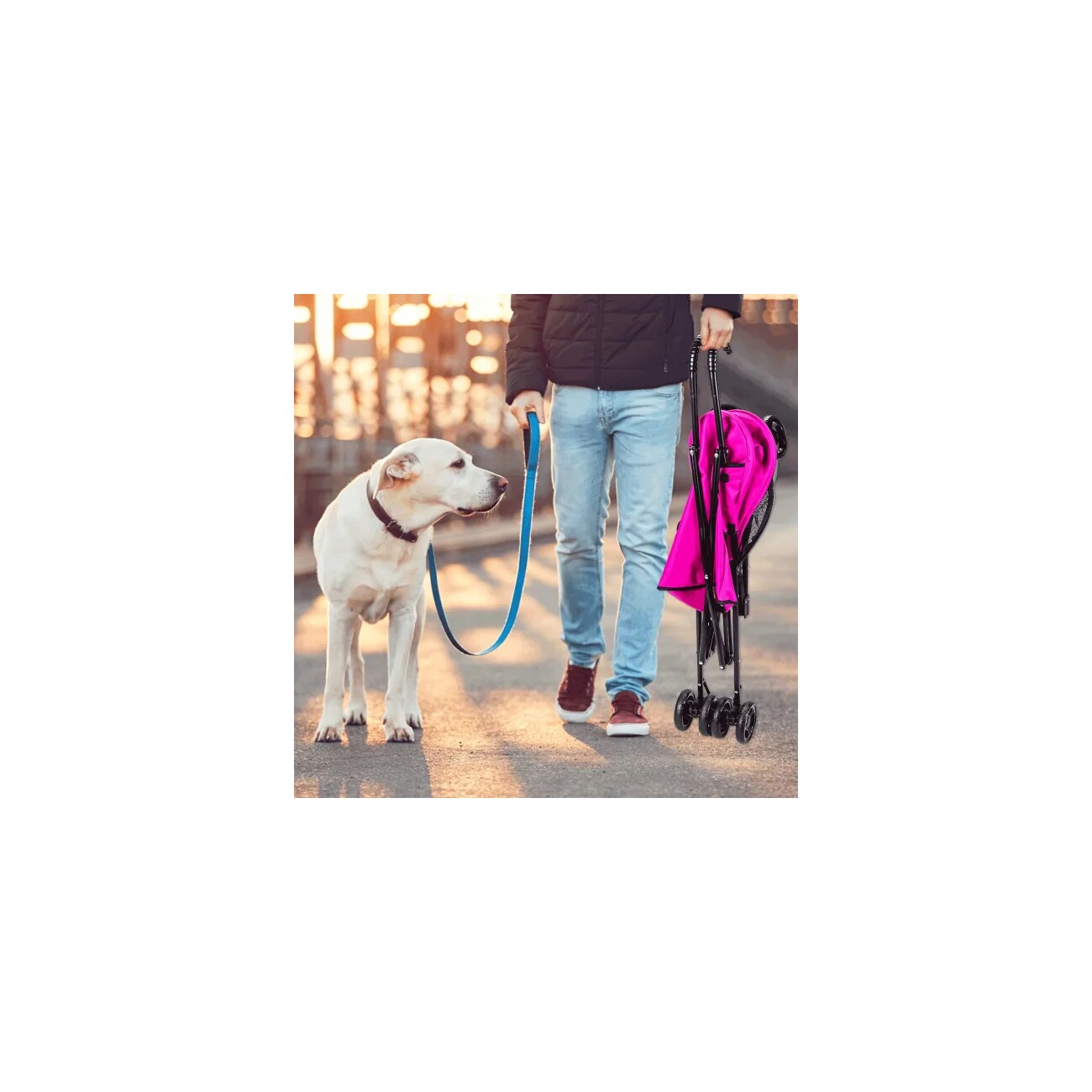 nobleza - Haustierwagen für Hunde & Katzen - Hundewagen pink