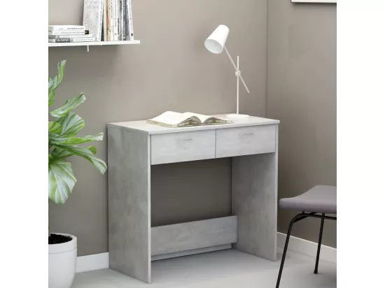 Bureau Gris béton 80x40x75 cm Bois d’ingénierie