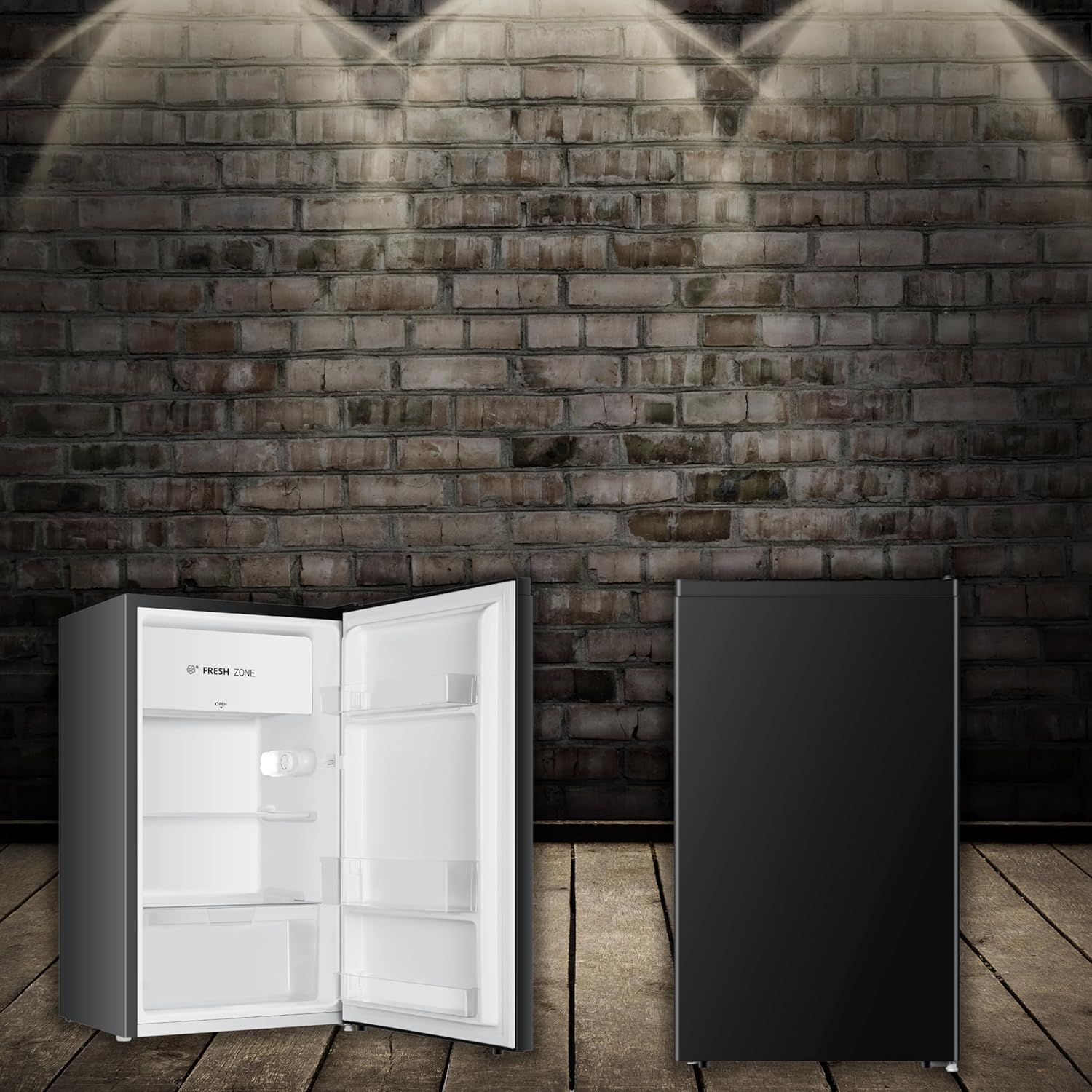 PKM KS93EB Kühlschrank mit Kaltlagerzone | 94 Liter | Schwarz| Sehr leise mit 36 dB | Wechselbarer Türanschlag | 1 Gemüseschublade | 47,5 cm Breite | Regelbares Thermostat | Energieeffienzklasse E