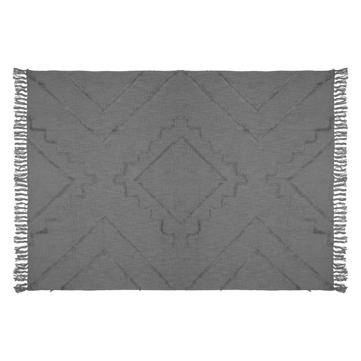 JETE DE LIT TUFTE INCA GRIS 130X180CM