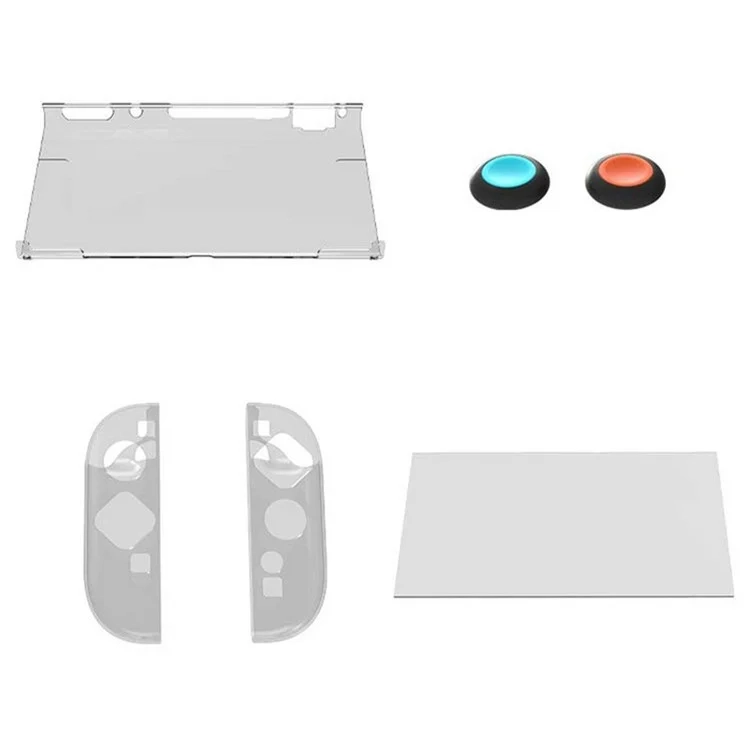 TPU Case Schutzhülle Anti-Rutsch Cover für Nintendo Switch 2 und Joy-Cons - Schwarz / Transparent