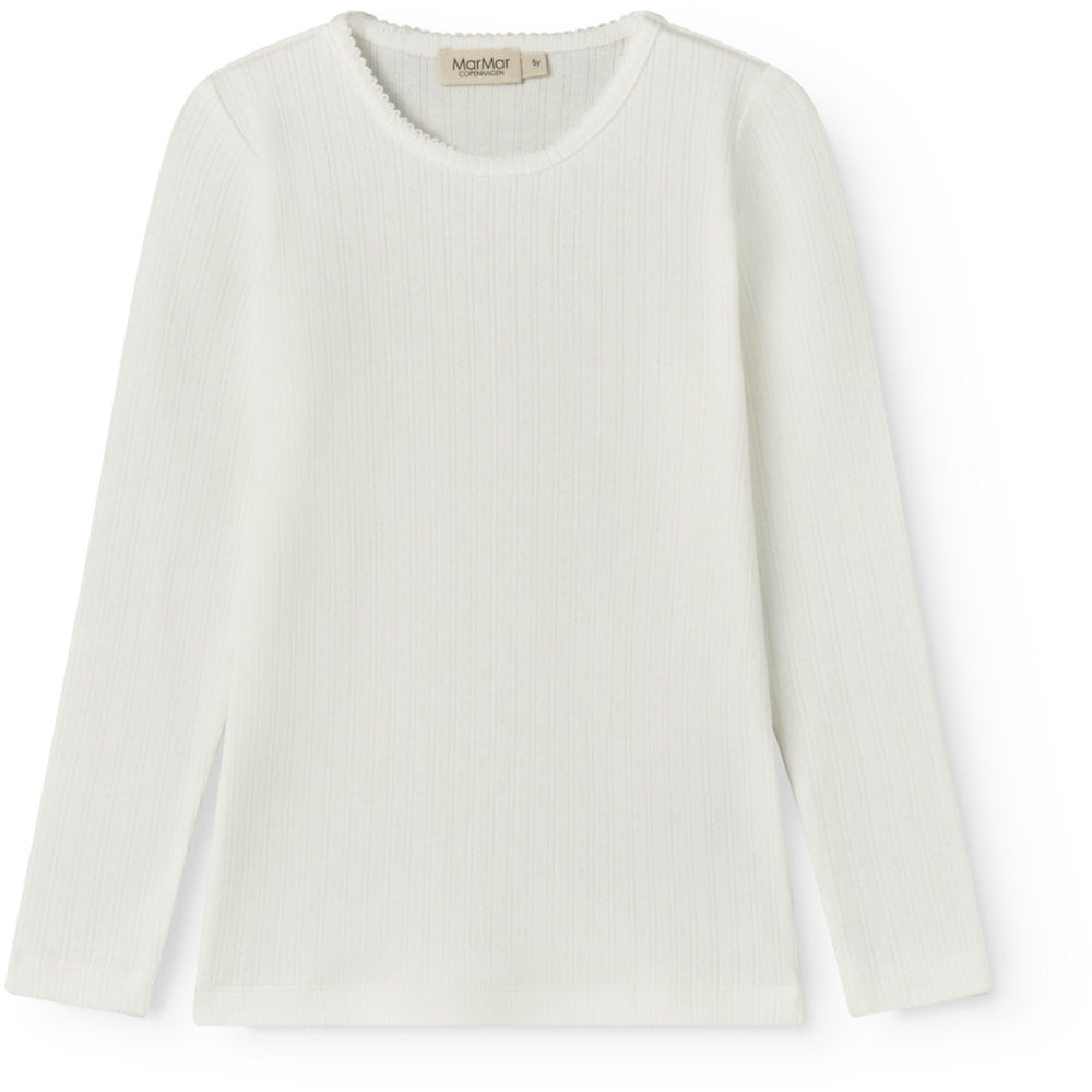 Køb MarMar Modal Pointelle Gentle White Tamra Bluse