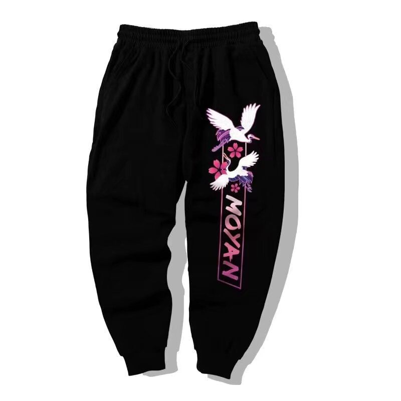 Cowpow - Trekkoord taille kraan letters print rechte pijpen joggingbroek