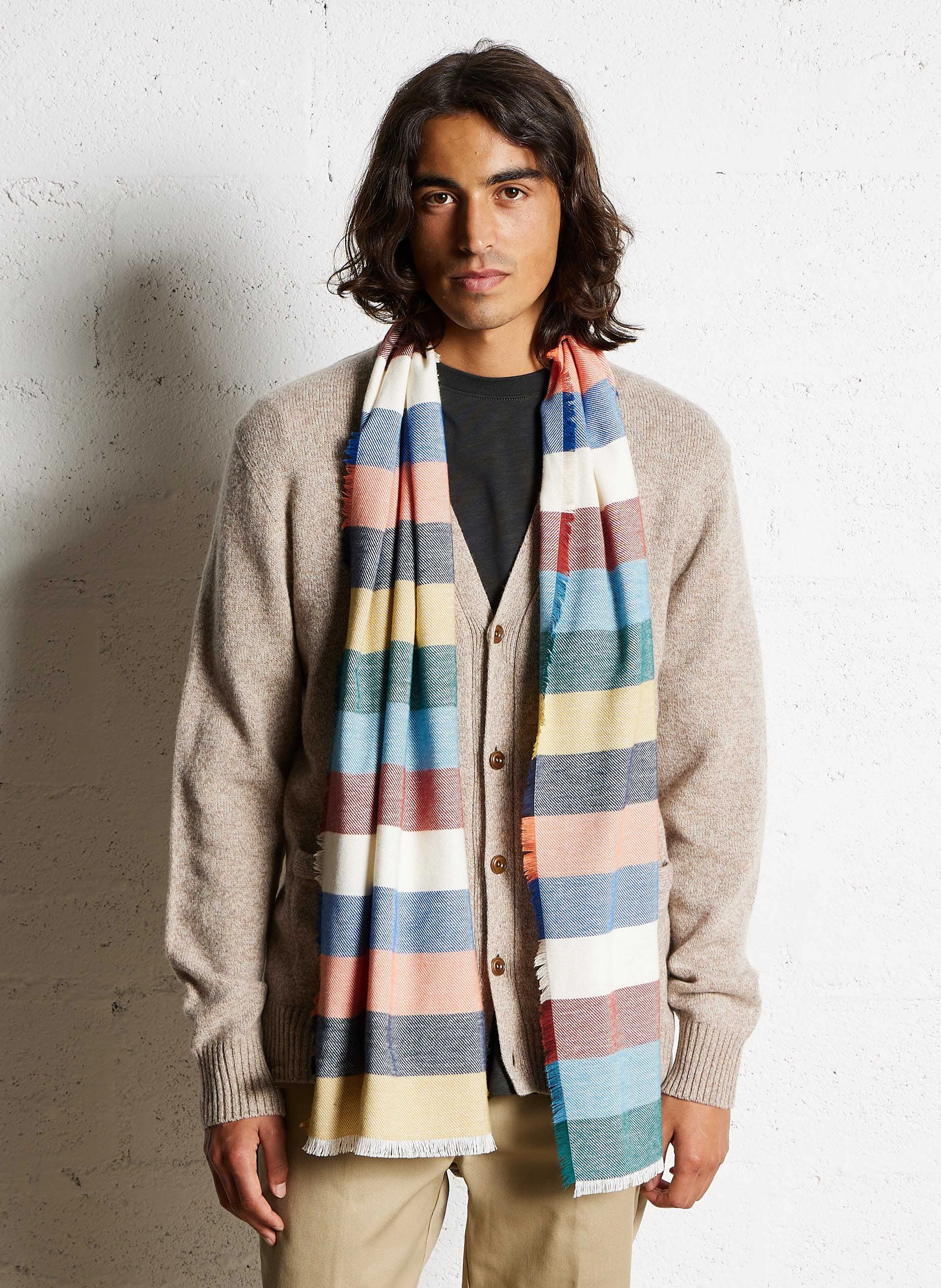 Echarpe rayée en coton | Multicolore