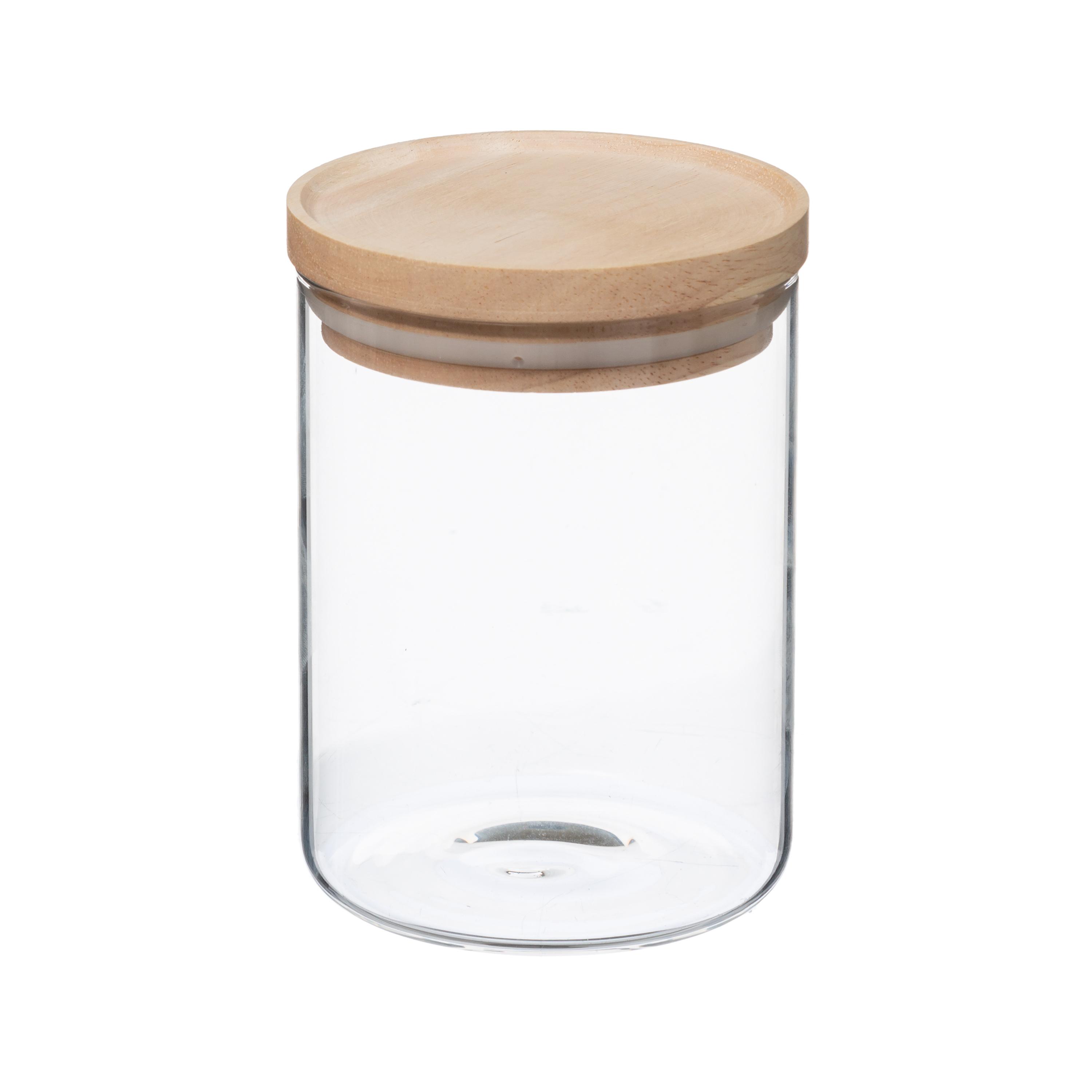 BOCAL VERRE ET BOIS HERMETIQUE 0.6L