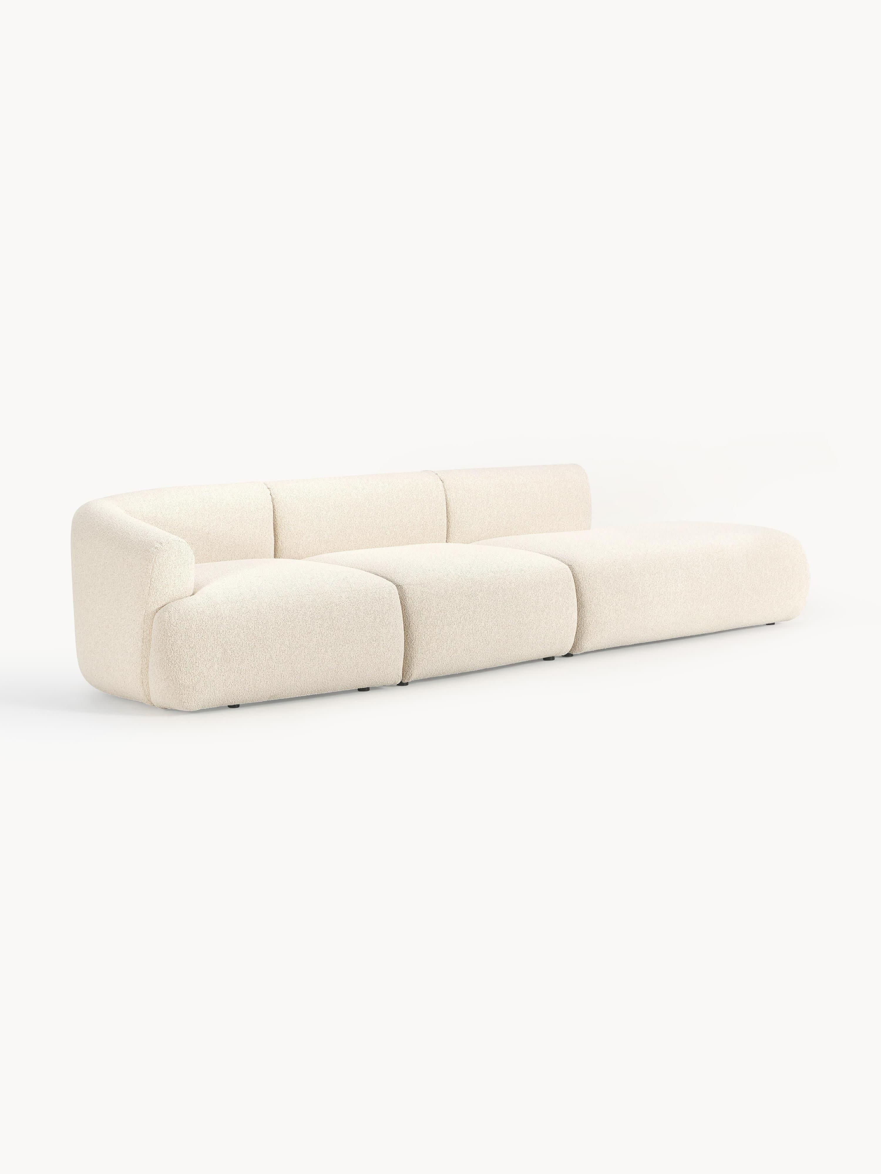 Modulaire XL chaise longue Sofia van bouclé stof