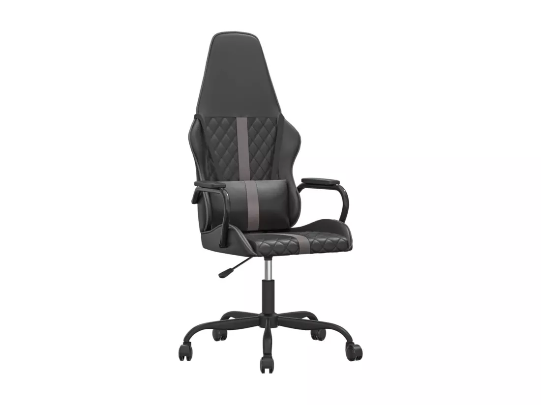 Chaise de jeu de massage gris et noir similicuir