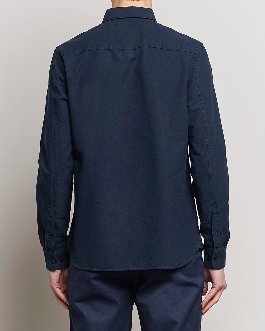 KnowledgeCotton Apparel Harald Small Owl Regular Oxford Shirt Total Eclipse