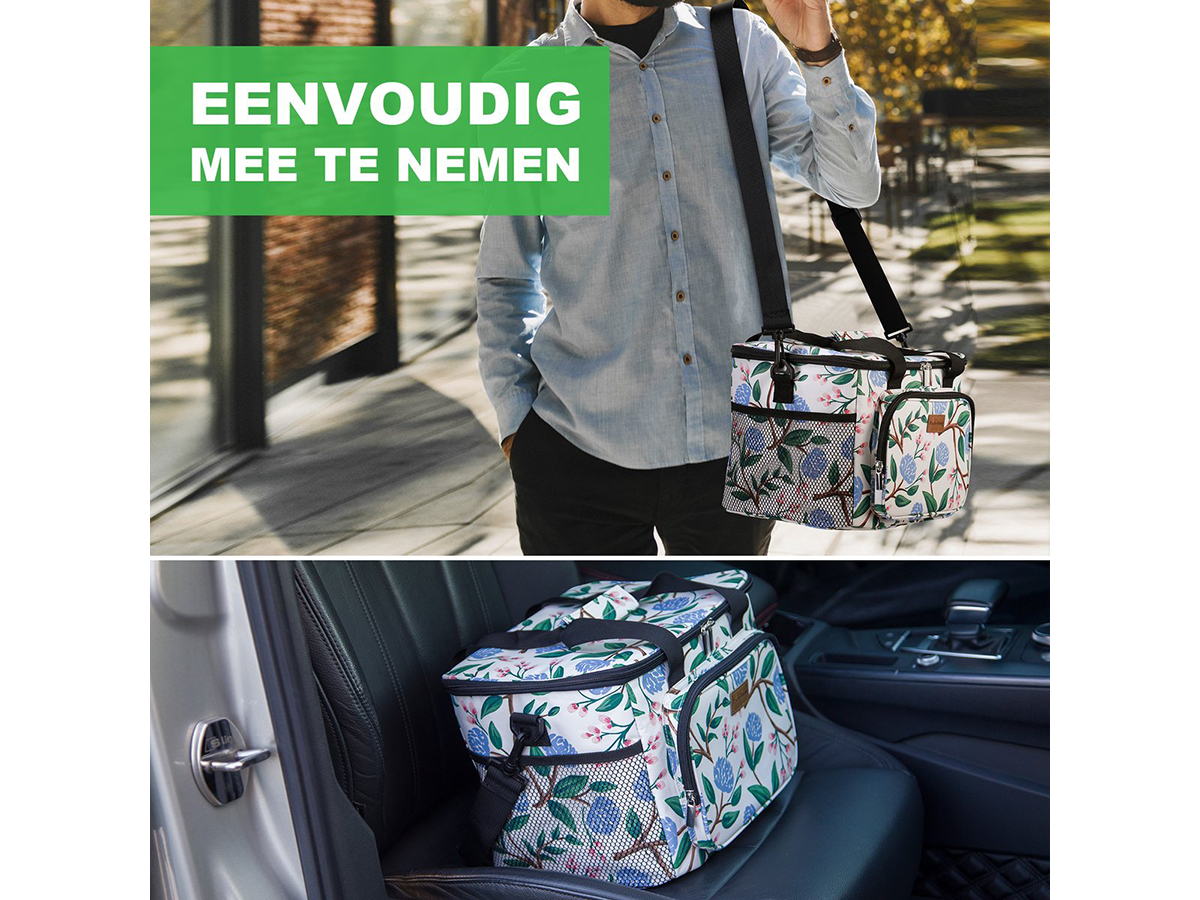 Packaway 15 liter geïsoleerde koeltas - White Flower