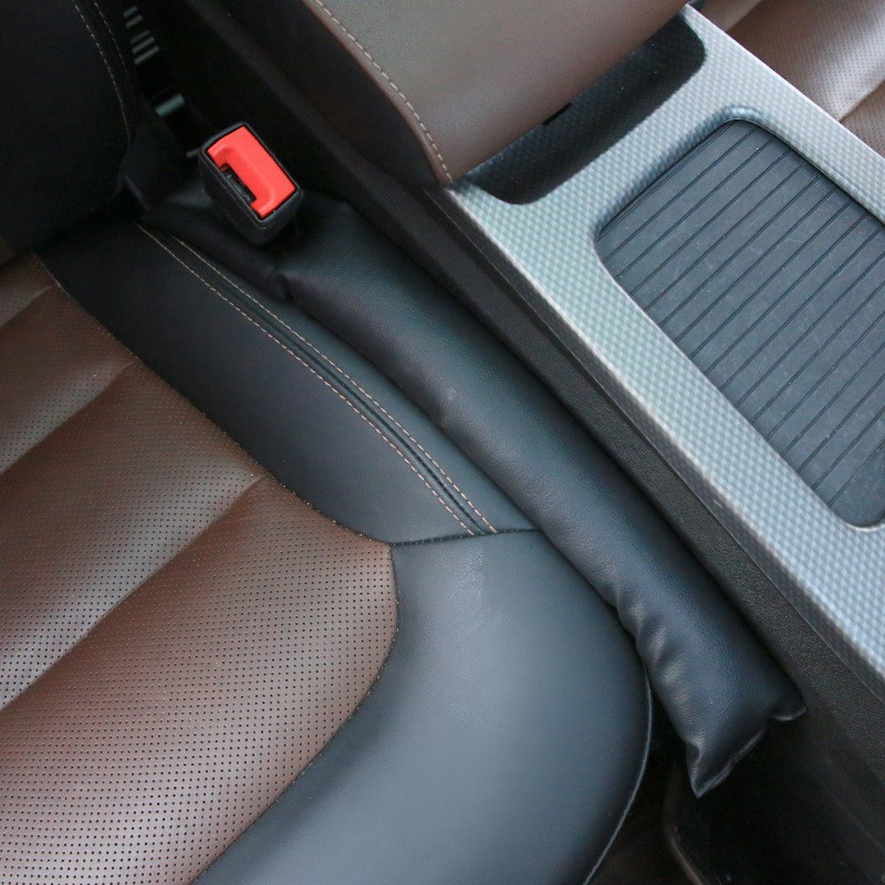 (47x7cm) Leder Auto Sitz Lückenfüller KFZ Zwischenraum Polster Kissen - Schwarz