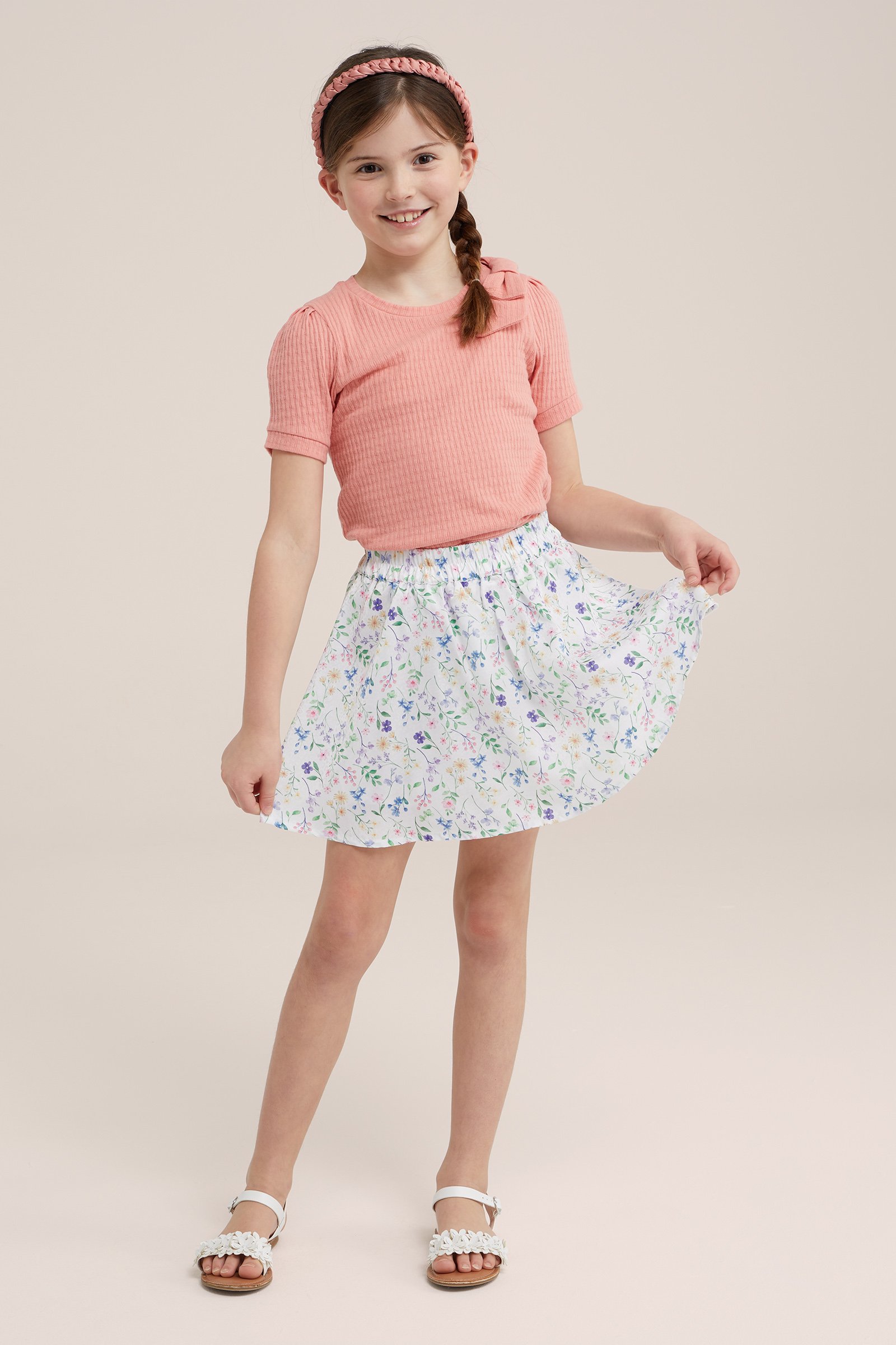 Meisjes skort met dessin WE Fashion Wit