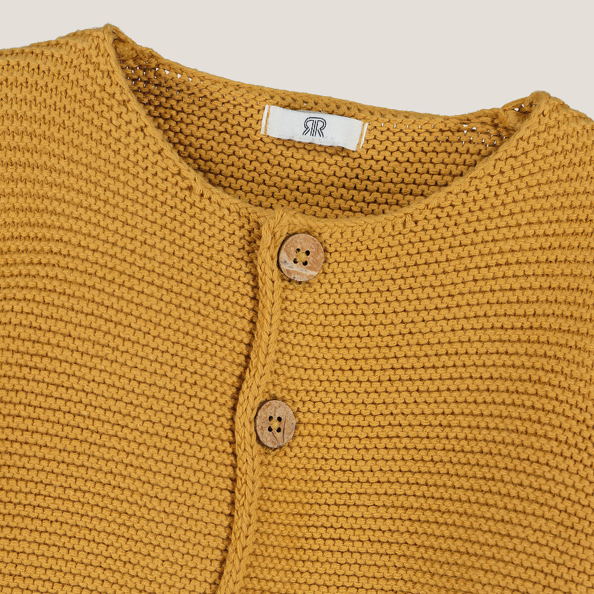 LA REDOUTE COLLECTIONS<br>Cardigã de malha com fecho de botão, algodão orgânico