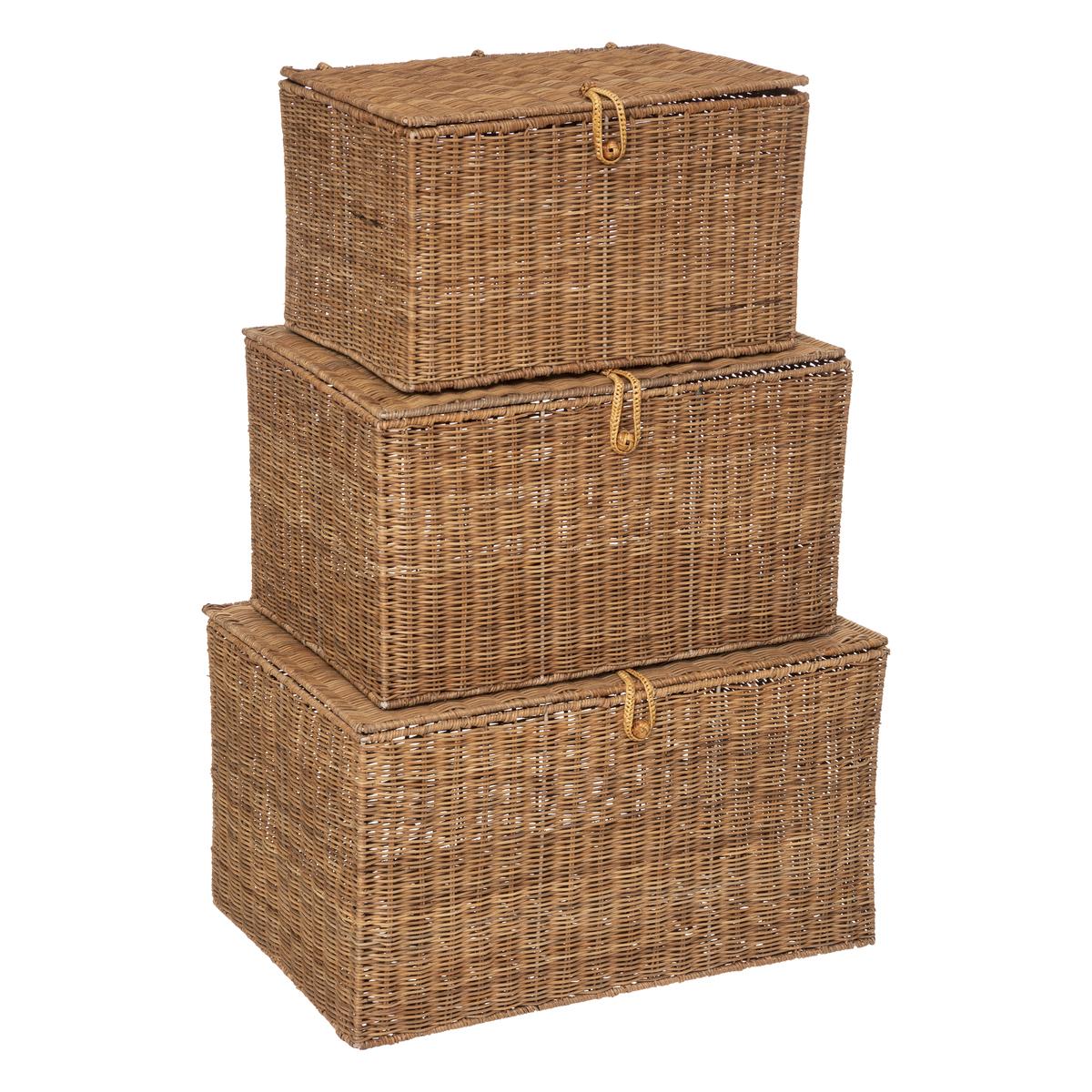 MALLE ROTIN CARMEN NATUREL D.50.5X36X29.5CM