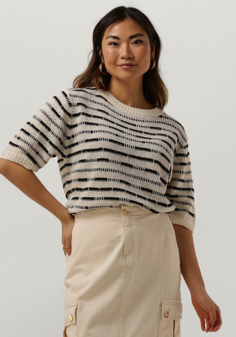 NUKUS zwarte nukus trui vinna pullover ss stripe