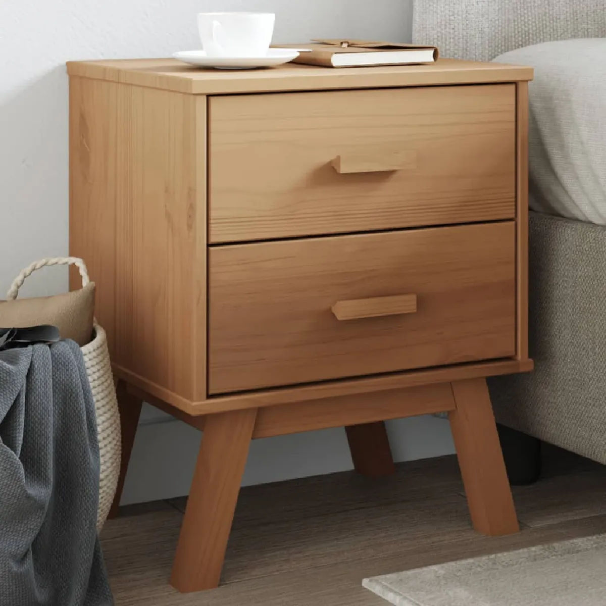 VidaXL Table de Chevet Olden 45x39x57 cm - Bois de Pin