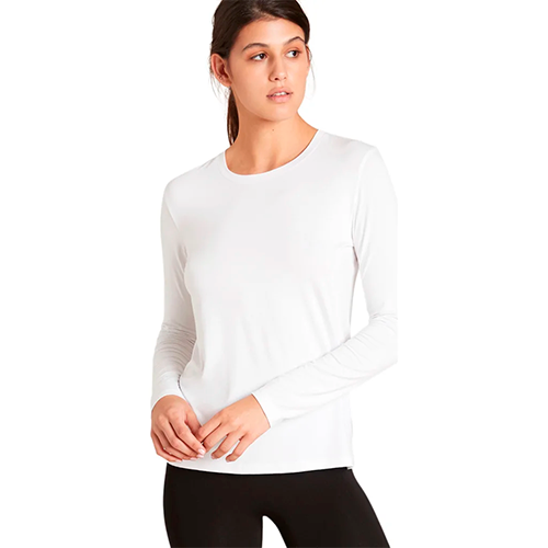 Boody T-shirt Dame Langærmet Med Rund Hals, Hvid (Str. M) (1 stk)
