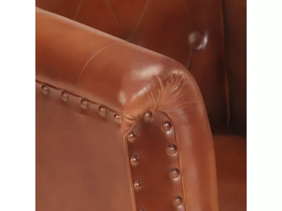 Fauteuil Marron Cuir véritable