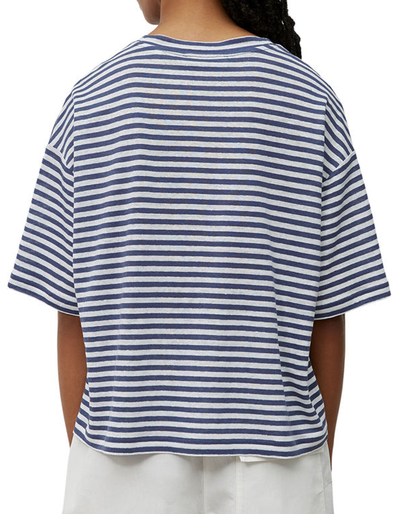 Marc O'Polo T-Shirt 100% Lin Rayé bleu/blanc