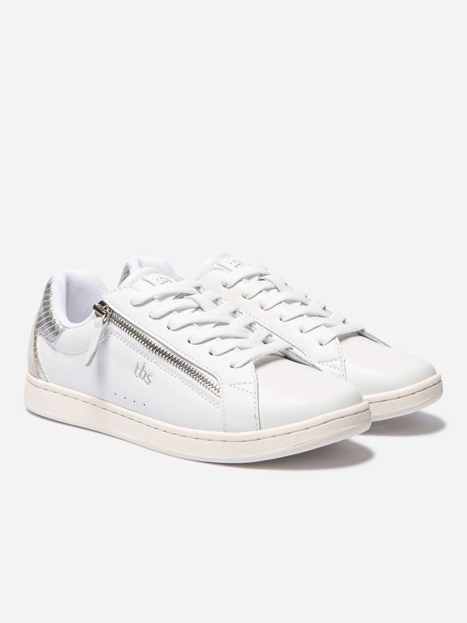 Tennis Femme Zip Latéral Blanc