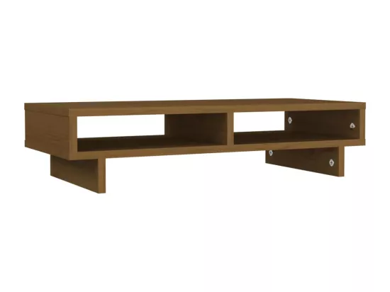 Support de moniteur Marron miel 60x27x14 cm Bois de pin solide