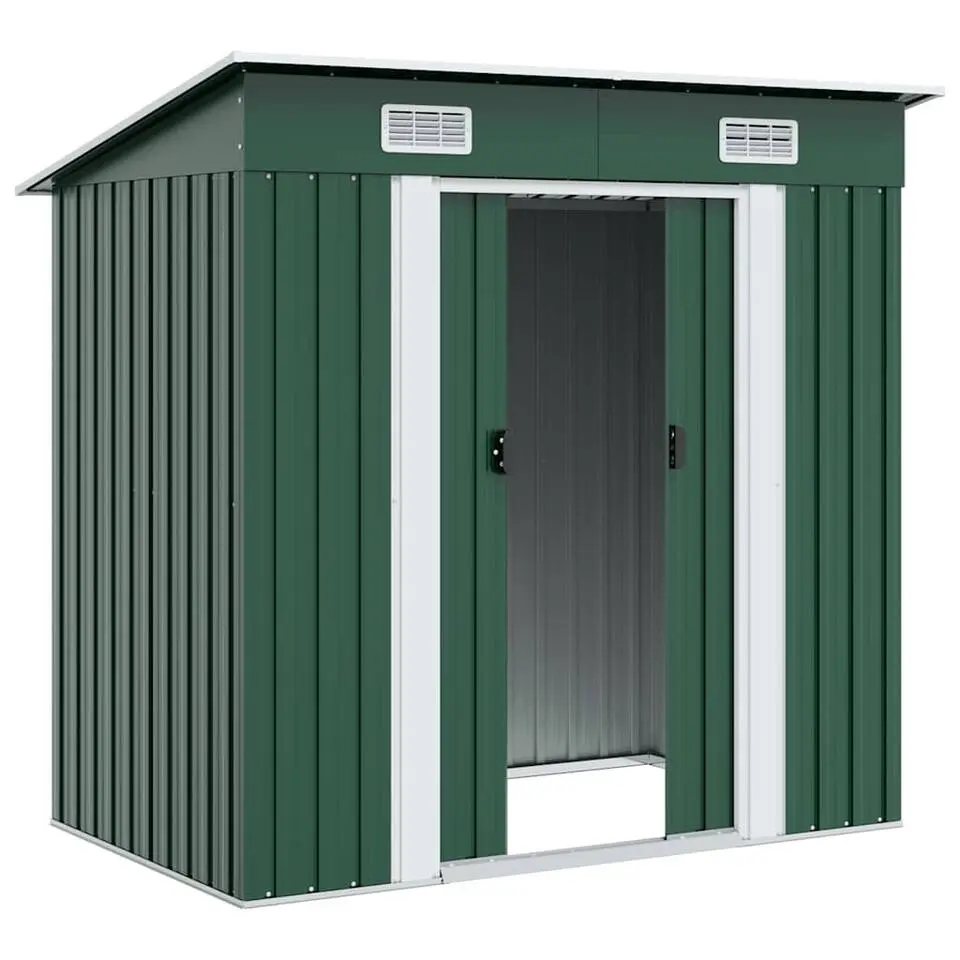 vidaXL - Tuinschuur - Groen - Staal