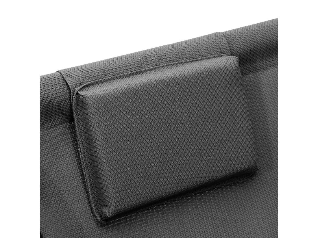 Chaise Longue Pliable Rebecca Mobili Atis 93x58x92 Polyester Aluminium Gris Foncé